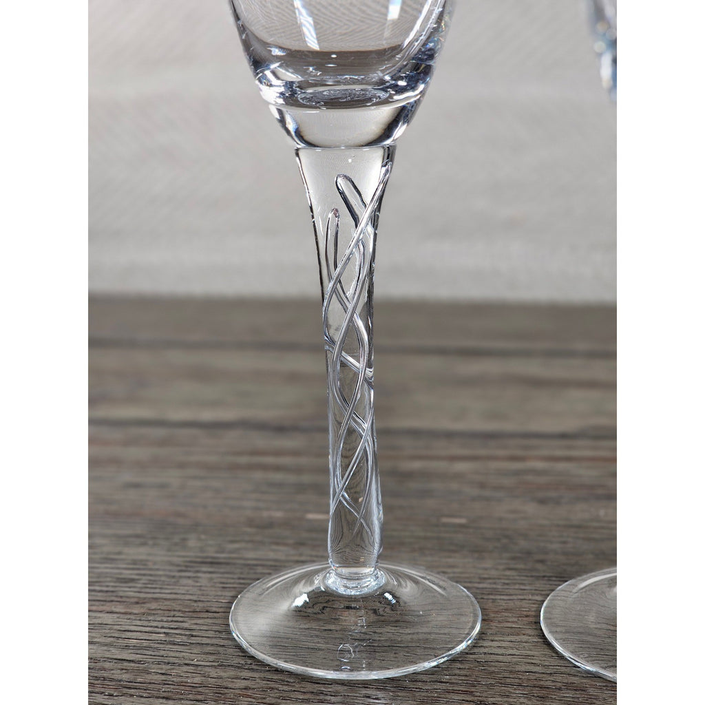 Vintage Clear Crystal Champagne Flutes Set of 2 Twisted Stem
