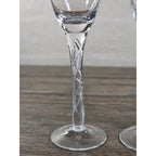 Vintage Clear Crystal Champagne Flutes Set of 2 Twisted Stem