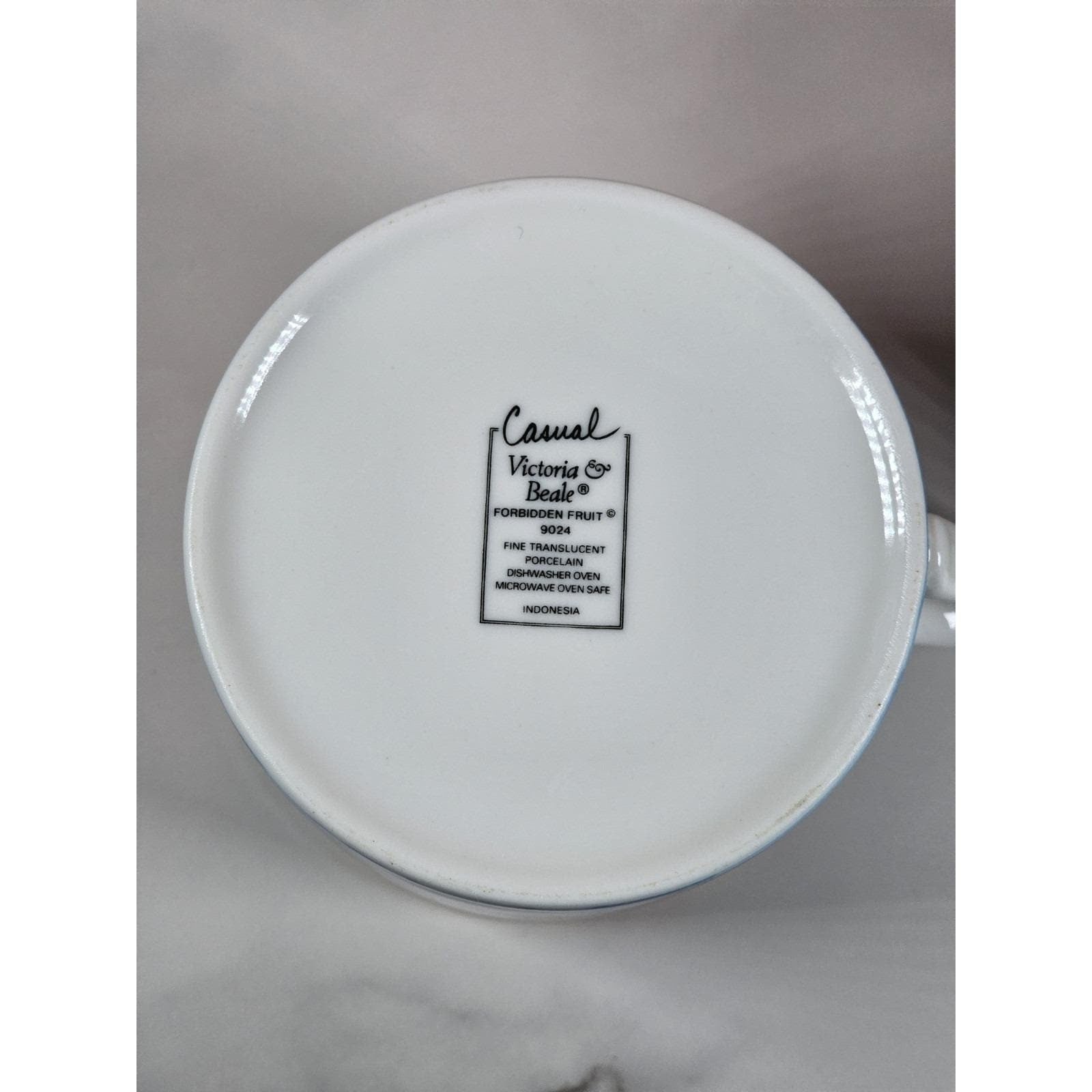 90s Vintage Set of 2 Victoria Beale Forbidden Fruit Coffee Mugs