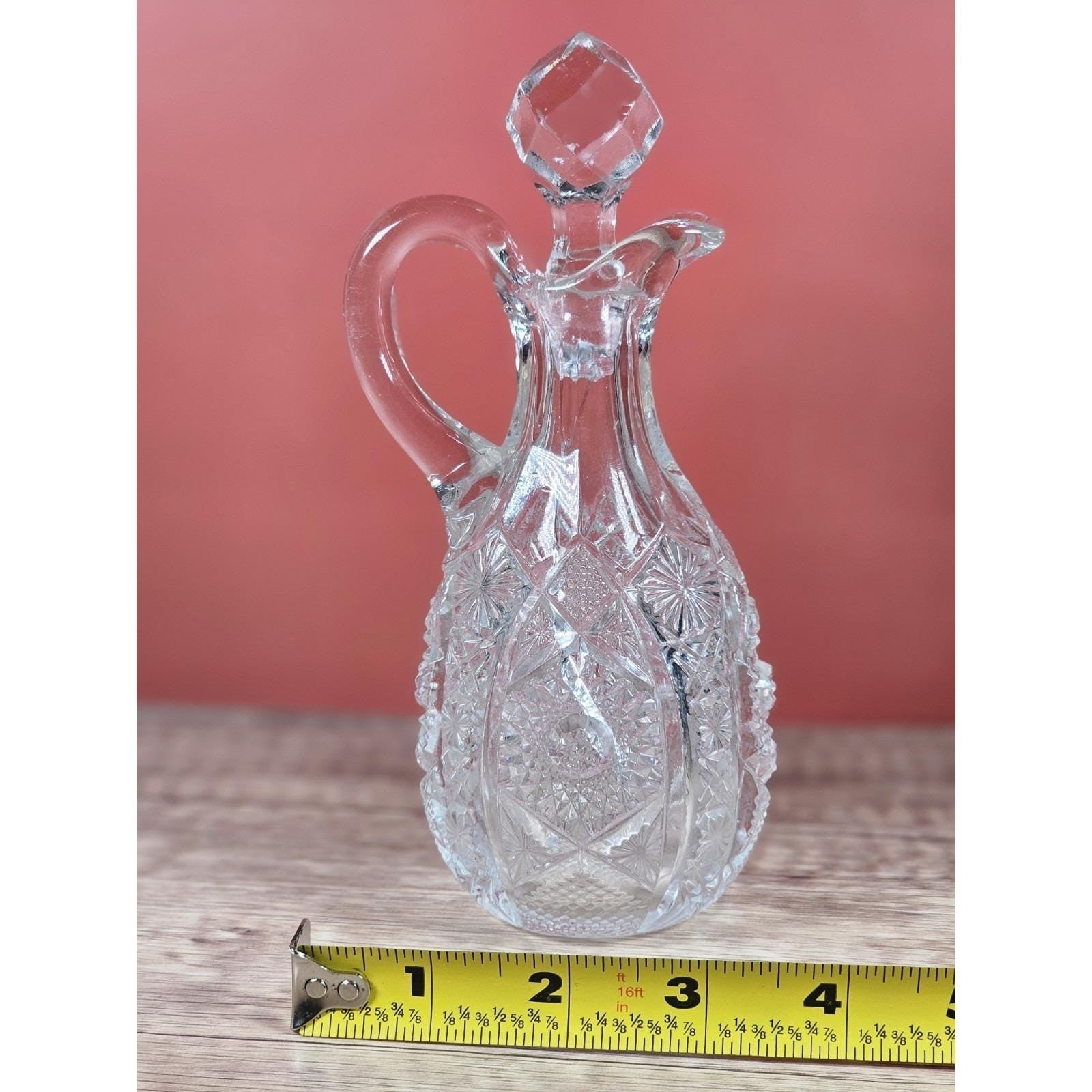 Vintage EAPG Imperial Glass Cruet Octagon Bellaire 7" – Damaged Stopper