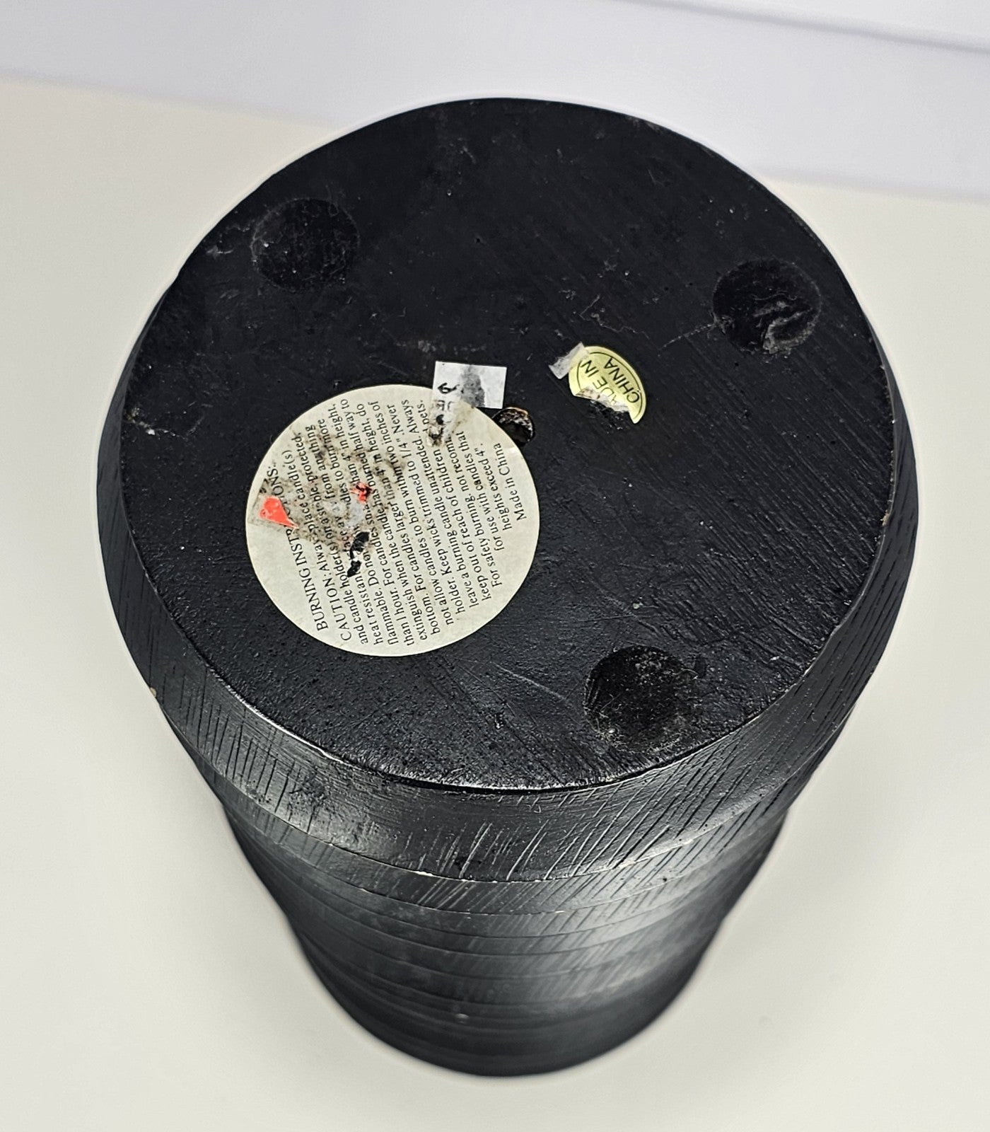 10 in Black Wood Accordion Candle Holder – Rustic Coastal Home Décor Accent