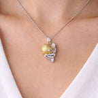 Vintage Harmony Ball Necklace Jingle Pendant Silver Tone