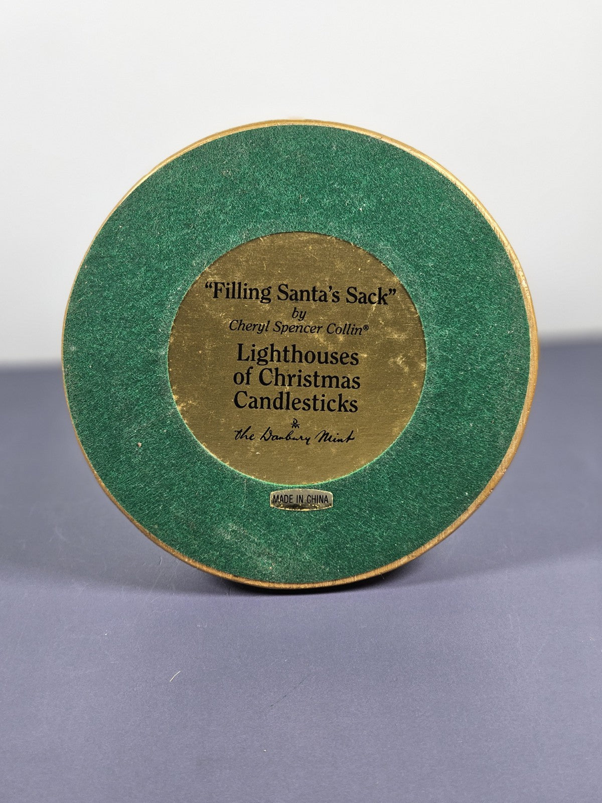 Danbury Cheryl Collin Lighthouse Xmas Candlestick Filling Santa Sack Waiting