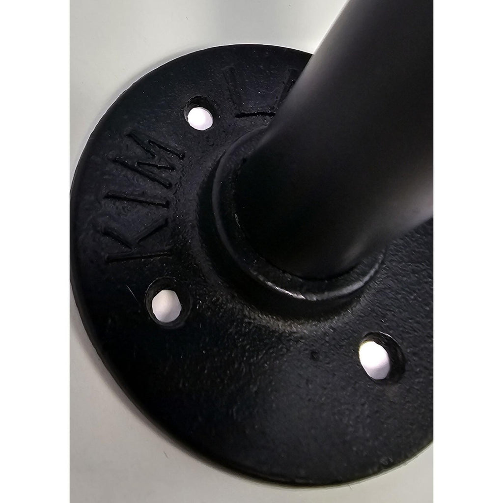 Black Pipe Shelf Bracket 7 Inch Industrial Metal Wall Mount