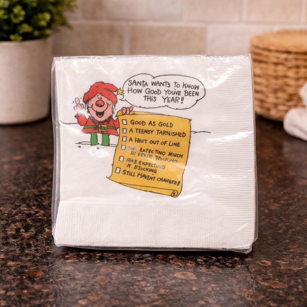 Vintage Hallmark Christmas Napkins Santa Holiday Unopened 16