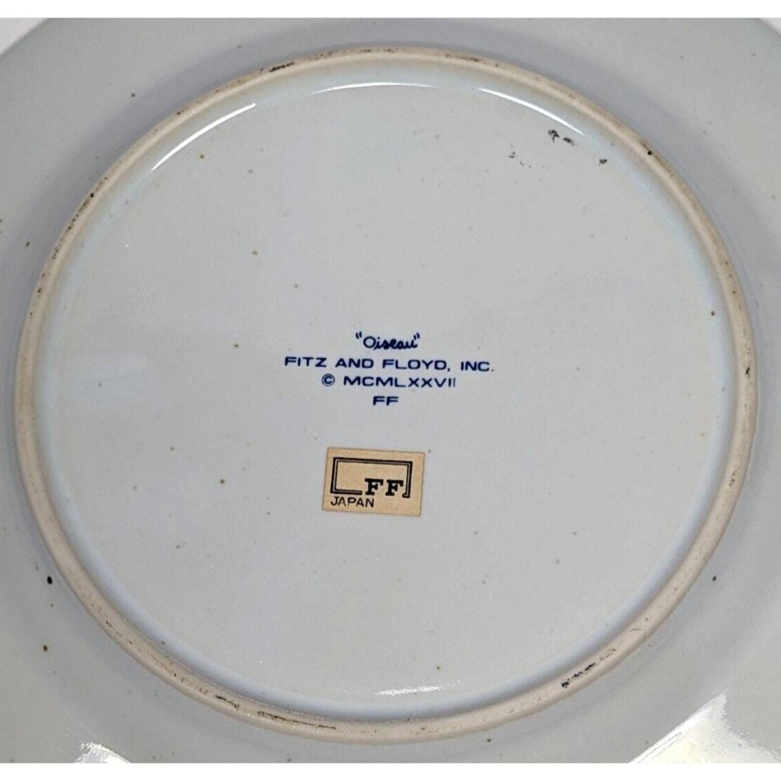 Fitz Floyd Oiseau Salad Plate Finch Dragonfly 7 Inch