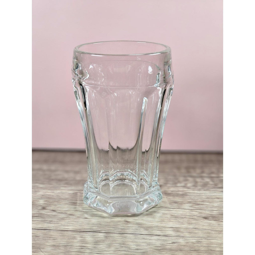 Vintage Crisa Paneled Clear Glass Tumblers | 5 Inch Tall Drinking Glasses