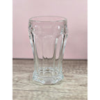 Vintage Crisa Paneled Clear Glass Tumblers | 5 Inch Tall Drinking Glasses