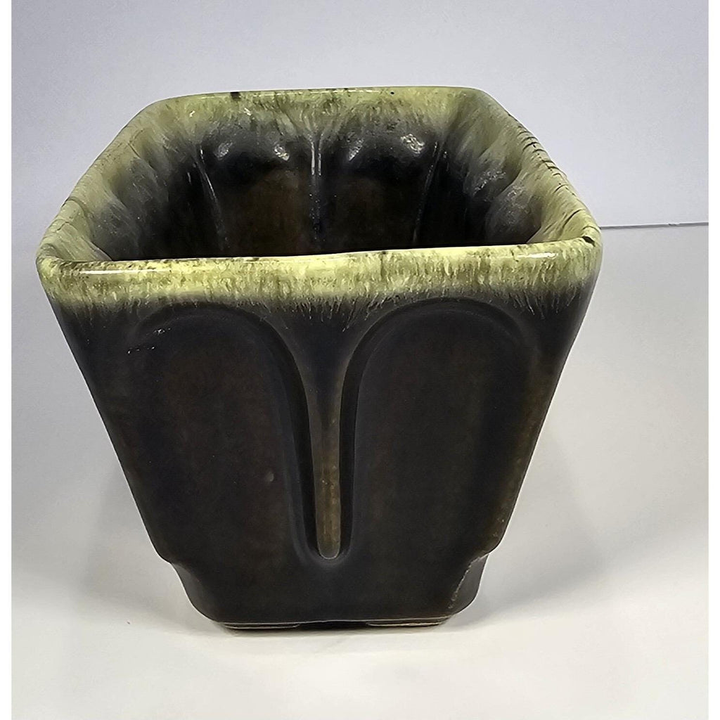 Vintage Hull USA F12 Planter Brown Green Drip Glaze Pottery