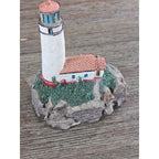 Miniature Lighthouse Figurine Hollow Resin Coastal Decor 4 Inch Nautical