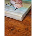 Original Coastal Sandpiper Acrylic Painting on Canvas Signed OOAK Wall Art
