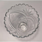 Vintage Cut Crystal Trumpet Vase Starburst Pedestal Vase 7.5 Inch