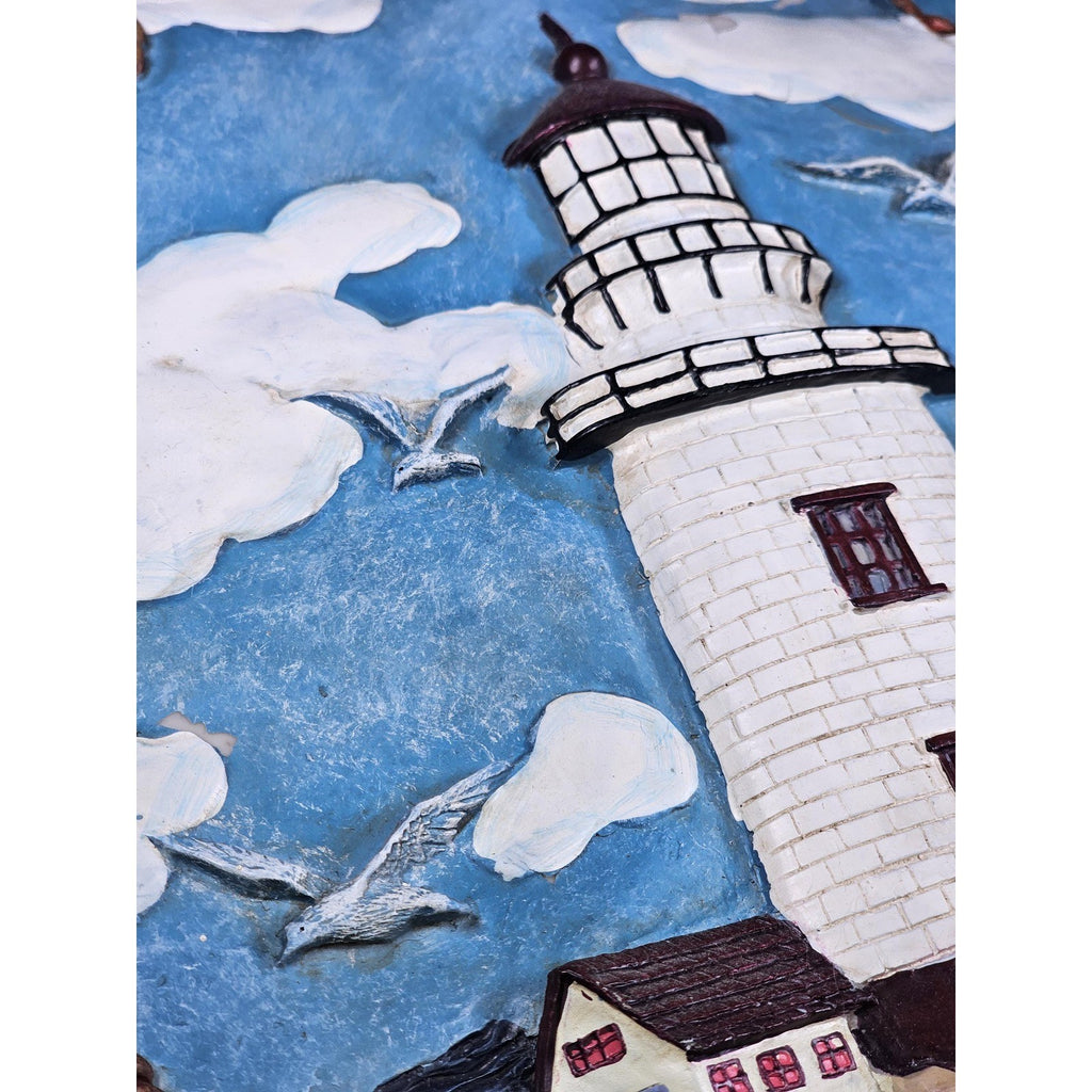 Ganz 3D Lighthouse Coastal Wall Decor – Nautical Beach Hanging Art 12.5"