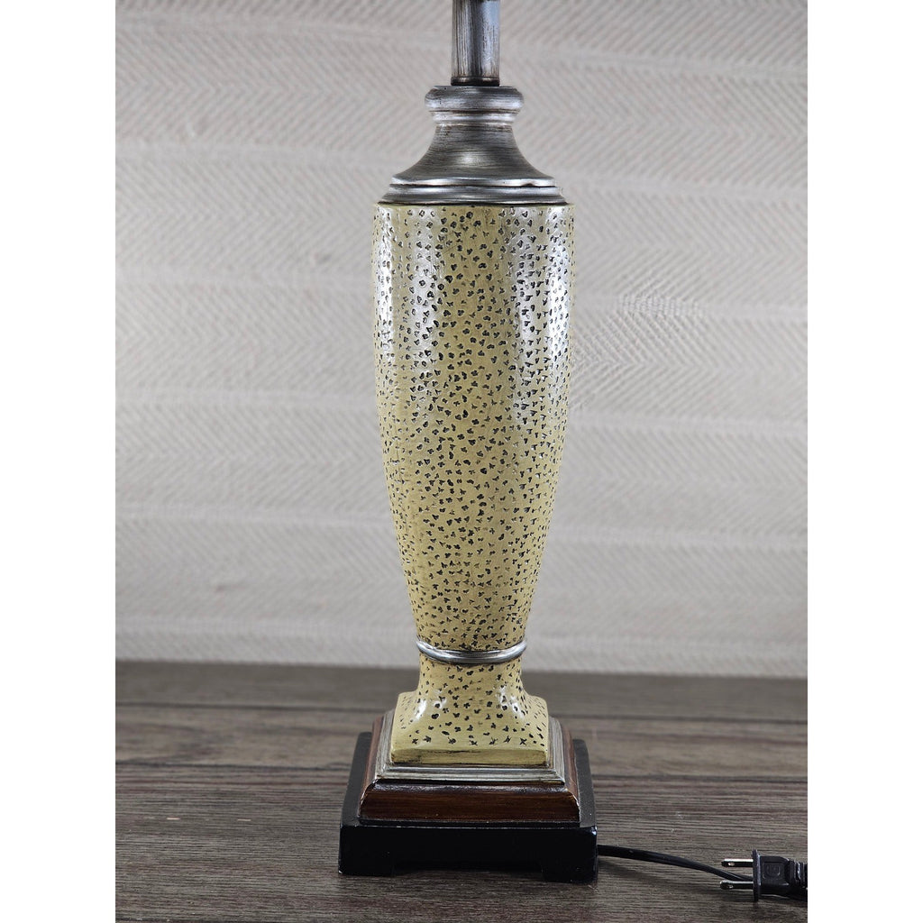 Vintage Textured Table Lamp 28.5" Tall Speckled Cream Base