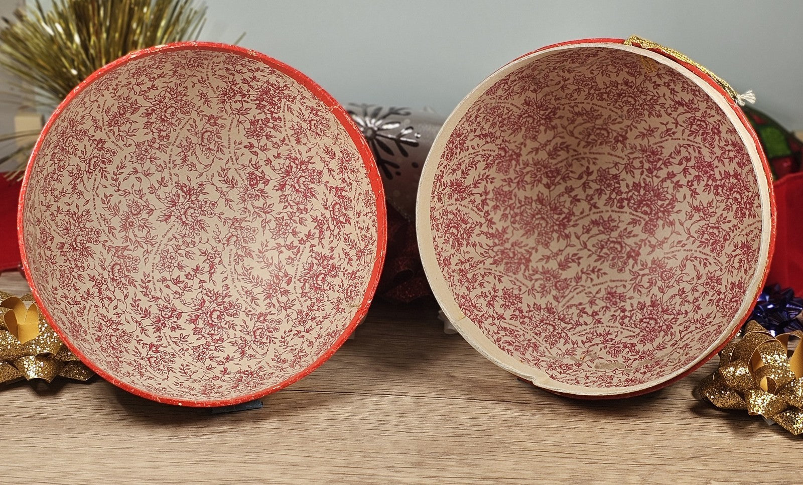 Vintage 1950s German Paper-Mâché Angel Tree Ball Candy Container Christmas