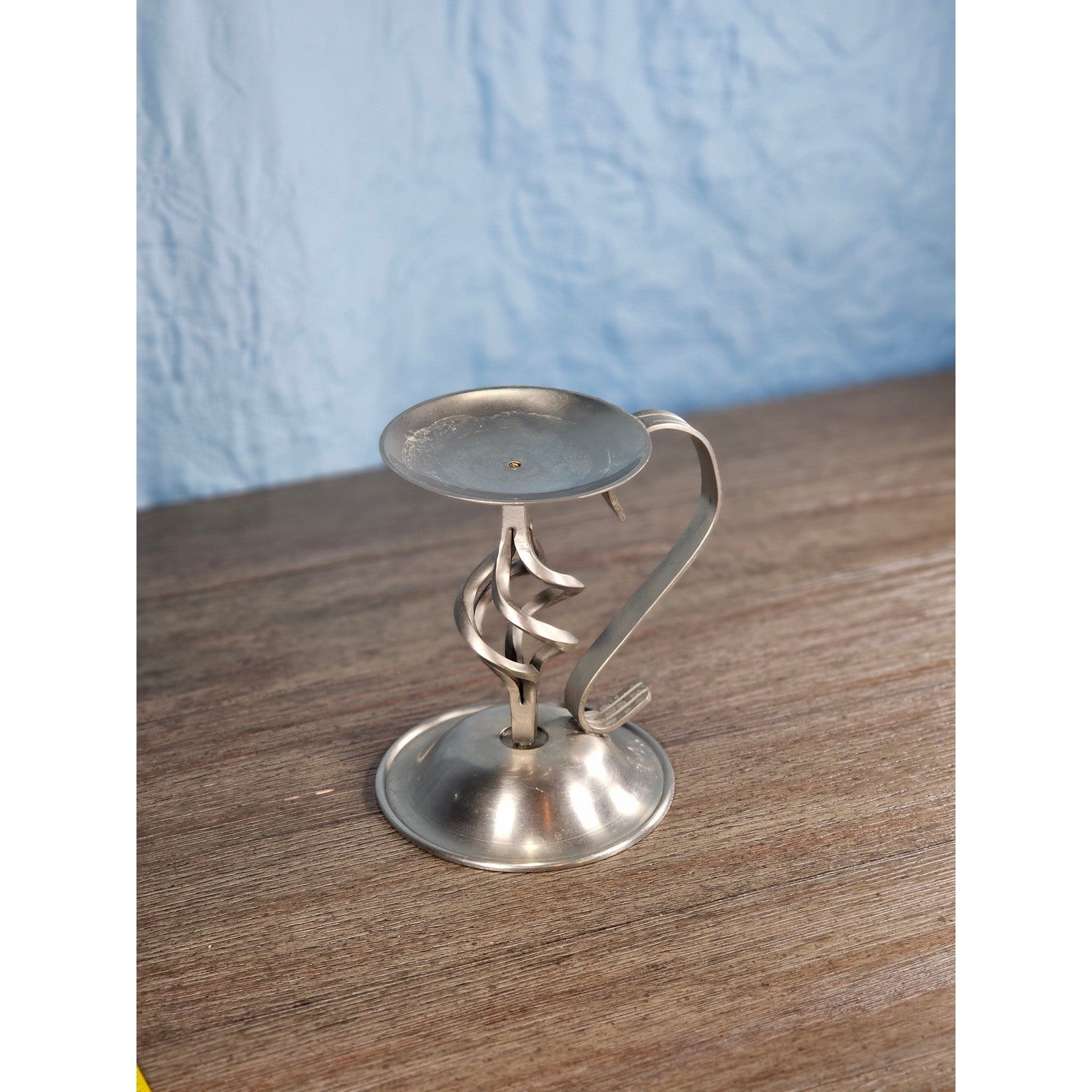 Vintage Bradford Exchange Solid Brass Candle Holder Twisted Stem Design