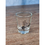 Walton's Distillery Shot Glass Souvenir Clear Glass Barware 2.5"