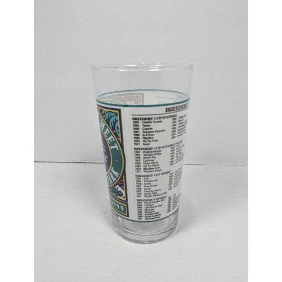 Vintage 1999 Breeders Cup Gulfstream Park Horse Racing Drinking Glass