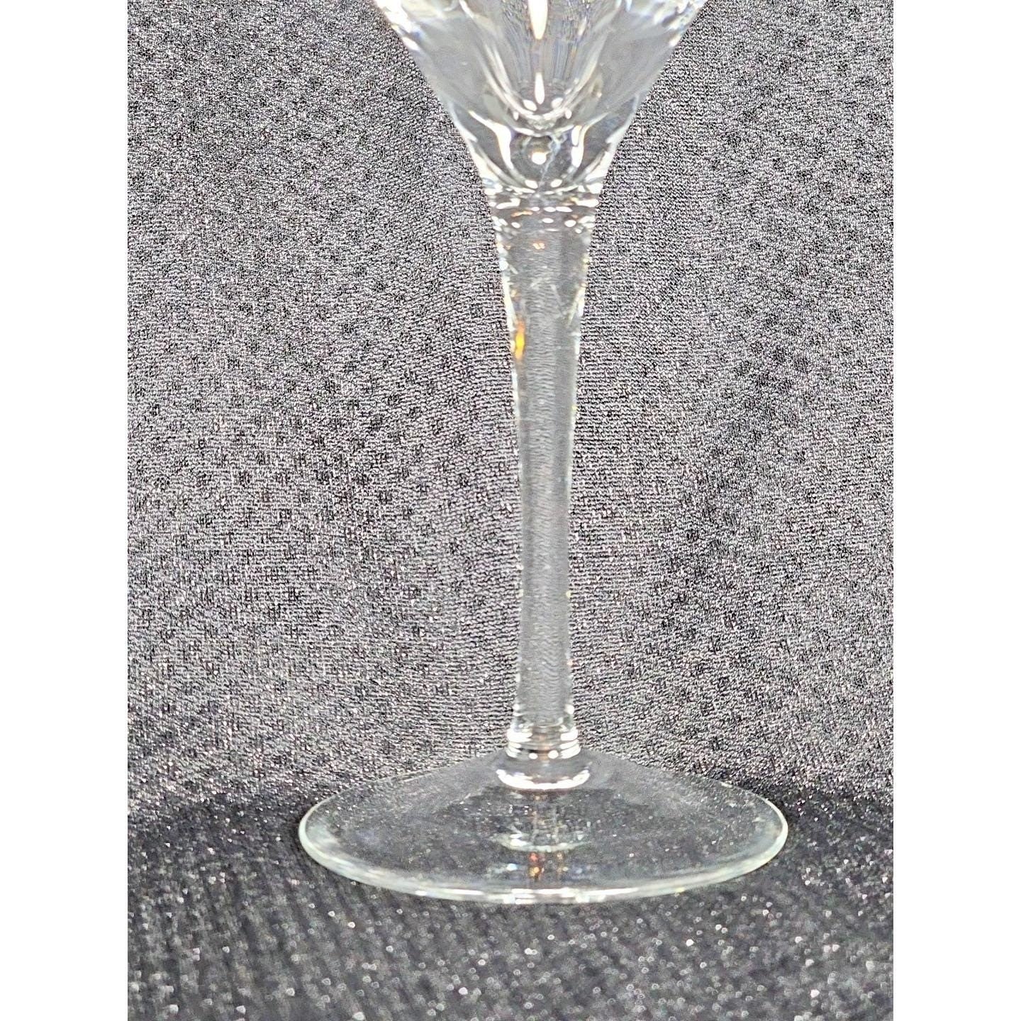 Vintage Crystal Wine Glass Clear Stemmed Barware 6.5"