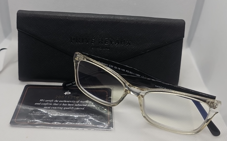 Prive Revaux The Professor Blue Light Reading Glasses Clear/Black With Case