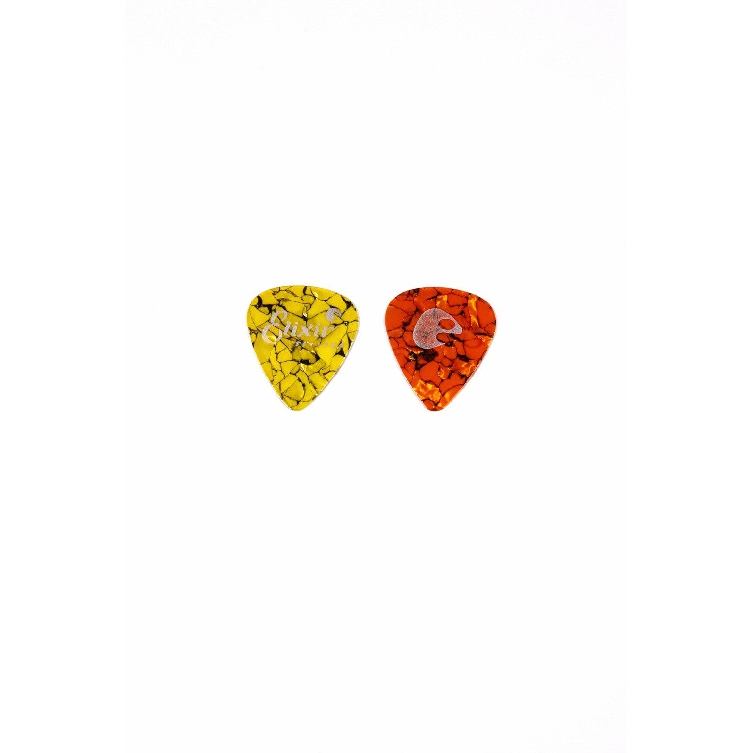 Elixir Promotional Thin Guitar Picks Set of 6 Celluloid Orange 0.55 Yellow 0.59