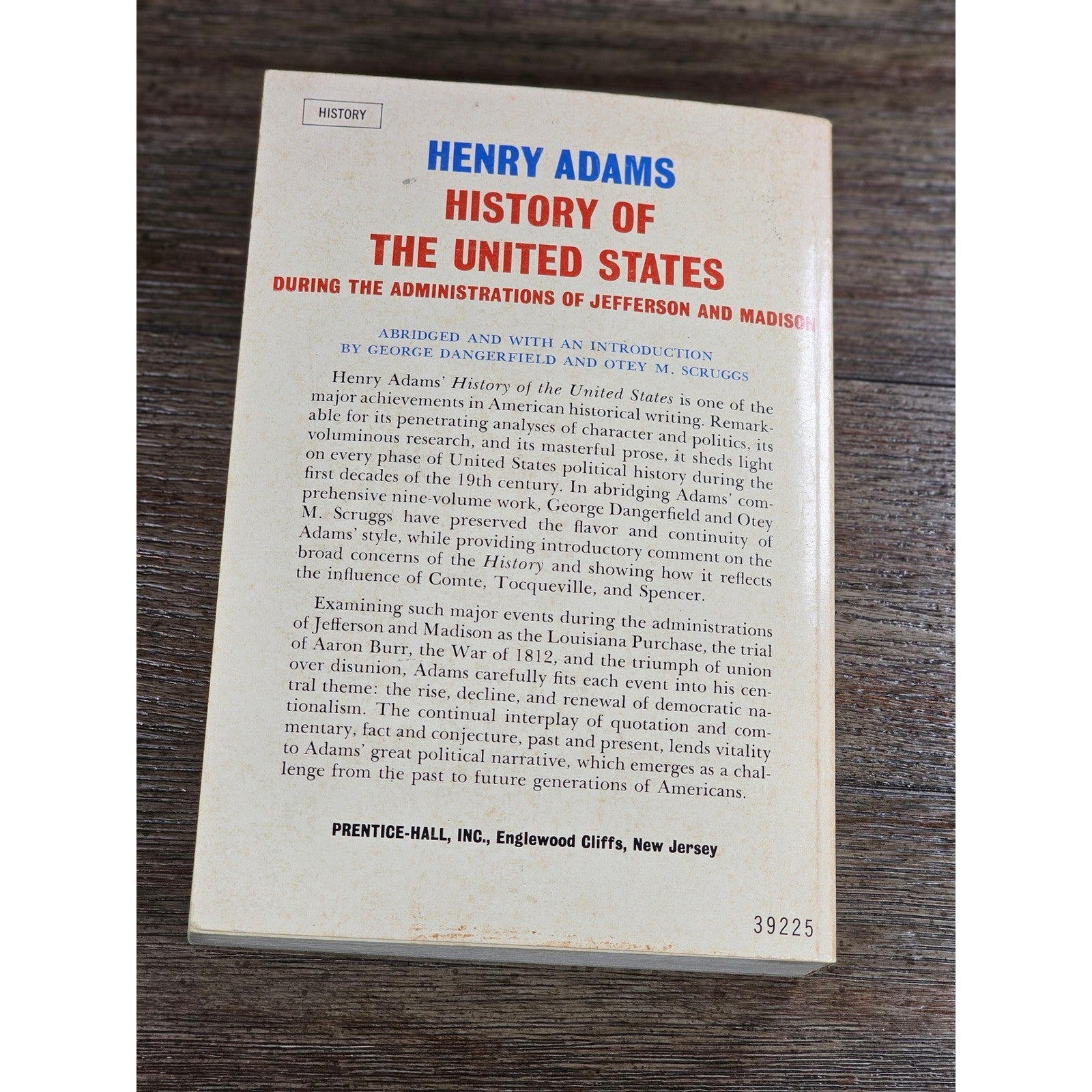 Henry Adams History of the United States 1963 Spectrum PB
