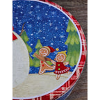 Vintage Snowman Gingerbread Christmas Tin Cookie Storage Box