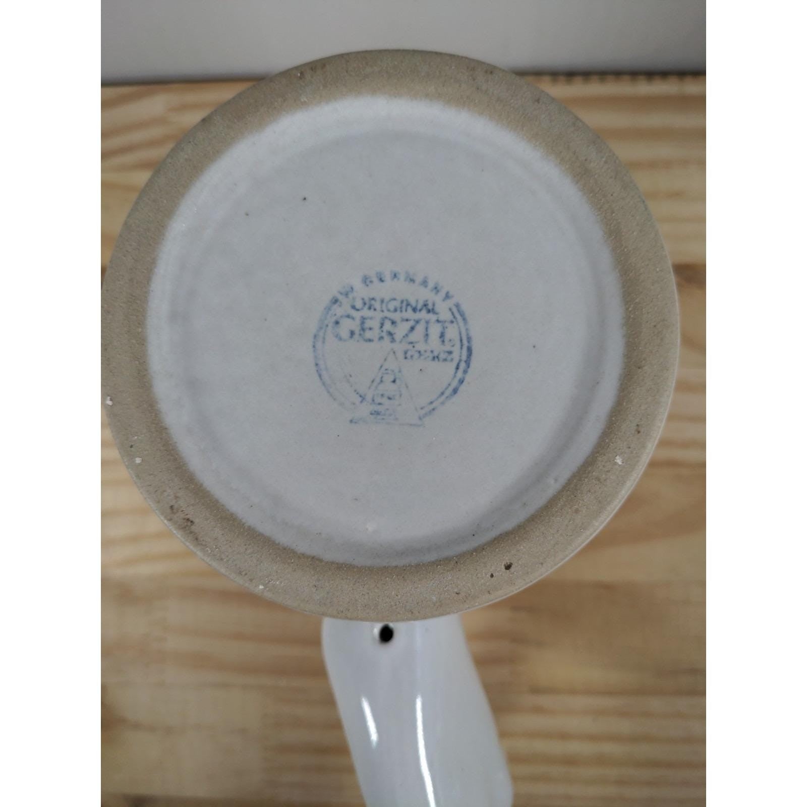 Vintage Gerz West Germany White Beer Stein Sculptural Hand Handle