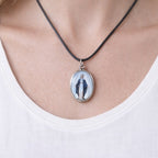 Vintage Madonna Pendant Necklace Oval Religious Medallion