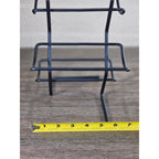 Modern Black Metal Wine Bottle Holder Tabletop Rack Holds 4 Bottles