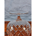 Vintage Crystal Brandy Snifter Diamond Cut Cognac Glass Stemmed
