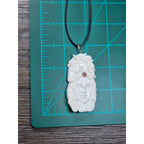 Vintage Hand Carved Horse Woman Pendant Necklace