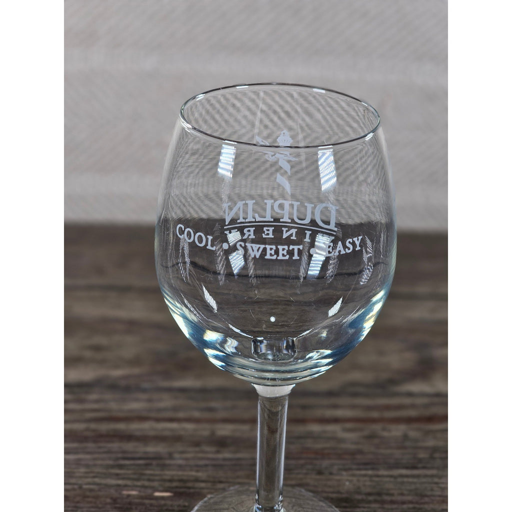 Duplin Winery Wine Glass 7" Tall Etched Stemmed Goblet