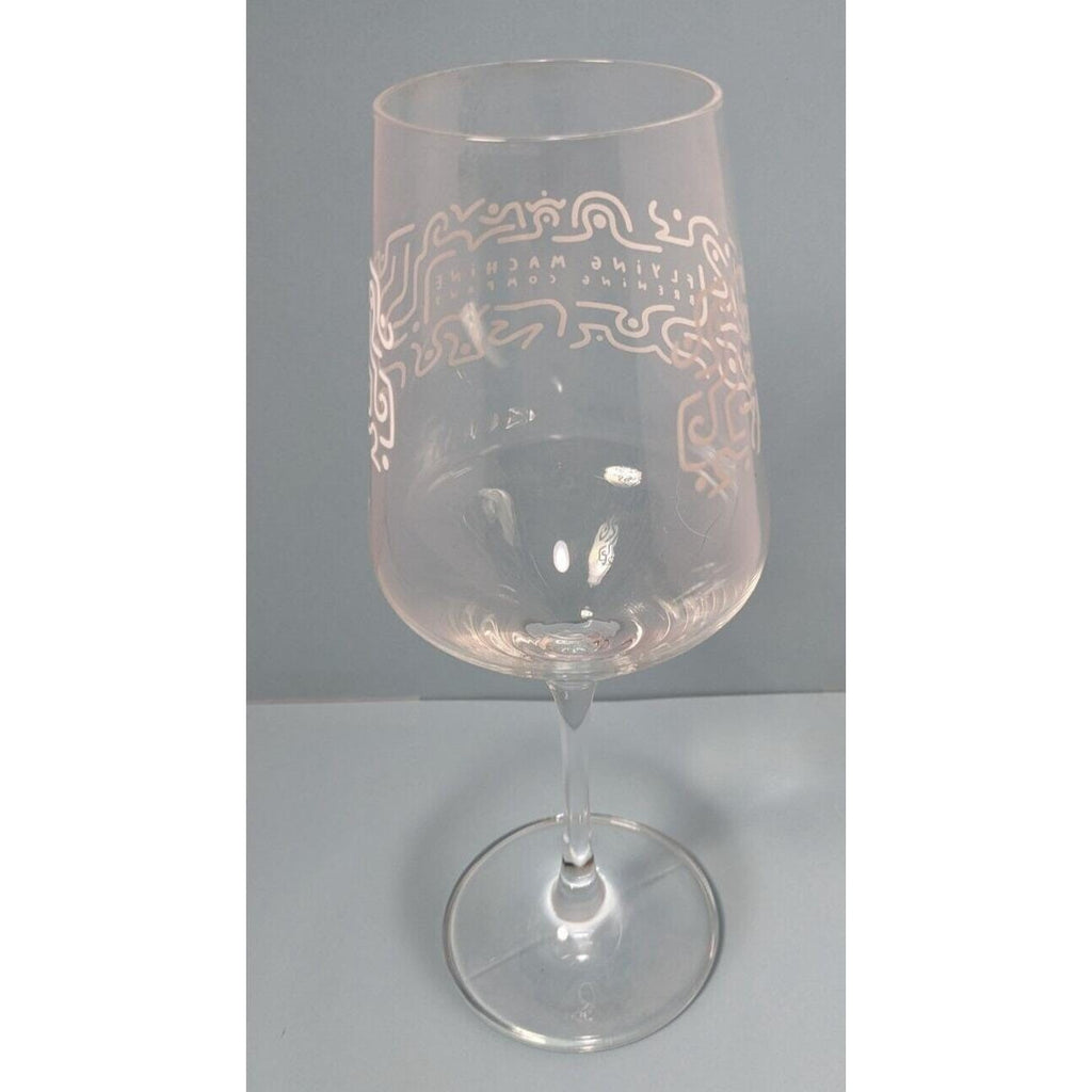 Flying Machine Brewing Wine Glass Etched Clear 9 Inch