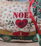 Vintage Handmade Christmas Swans Noel Pillow