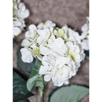 Vintage Artificial Hydrangea Flowers Set of 4 White Floral Stems