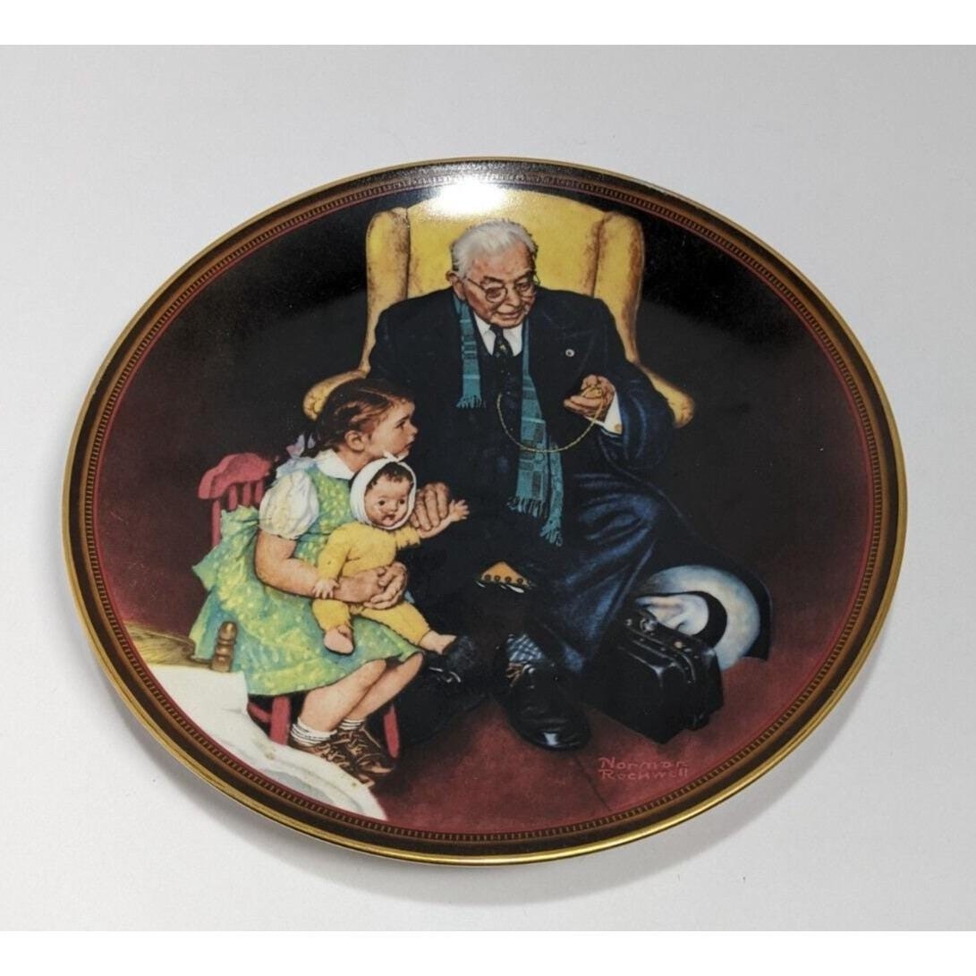 Norman Rockwell Tender Loving Care Knowles Plate 1988 Limited Edition