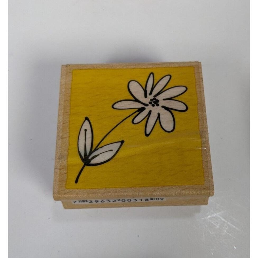 Wood Rubber Stamp Set Cat Rose Dragonfly Asian Symbols Set of 7