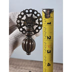 Vintage Brass Bronze Drawer Knobs Set 3 Ornate Cabinet Pulls