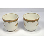 Pope Gosser Teacup and Saucer Set Gold Trim Vintage Set of 2