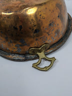 Vintage Copper Plated Pot With Cast Brass Handles