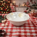 Vintage Holiday Christmas Cereal Bowl Snowflake Ceramic 6 Inch
