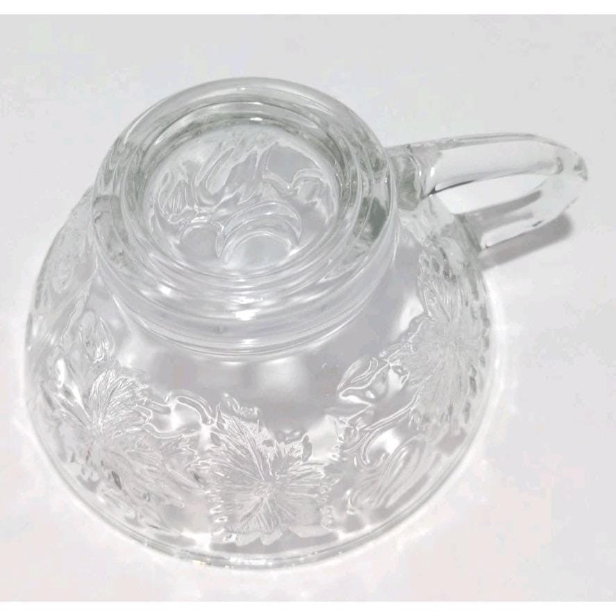 Princess House Fantasia Cup Poinsettia Crystal Pedestal Glass