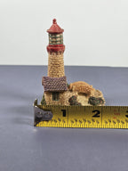 Vintage Ks Collection Lighthouse Figurine Stone House & Bridge