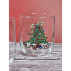 Vintage Luminarc Christmas Tree Lowball Glasses Set of 4 Holiday Whiskey Tumbler