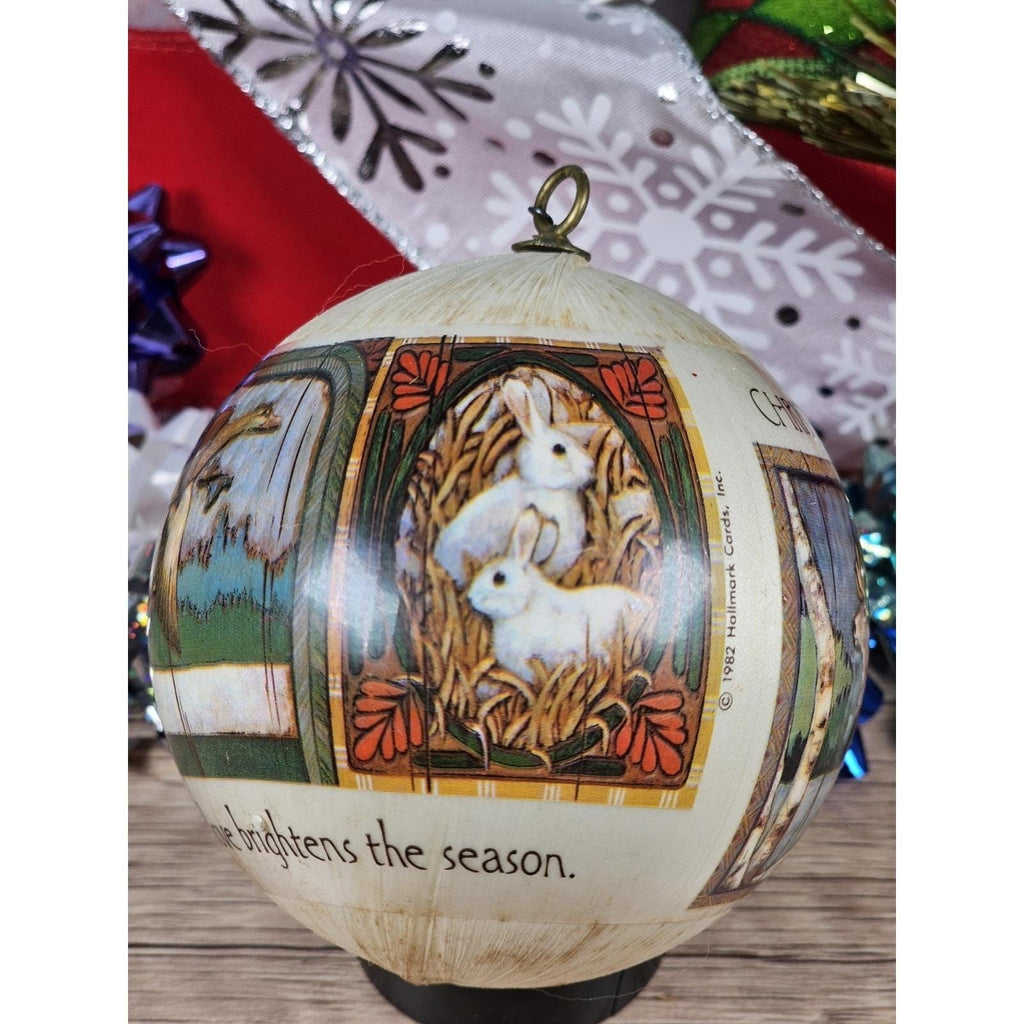 Hallmark 1982  Satin Christmas Ornaments Set of 3 Vintage
