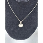 Vintage Sterling Silver Love Heart Pendant Necklace Scalloped Edge