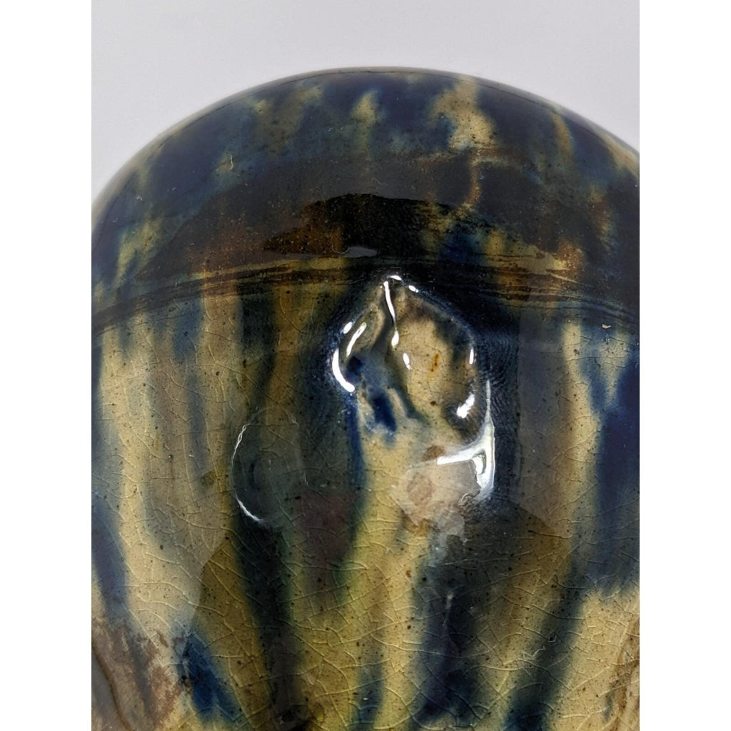 Antique Scottish Yellowware Spatter Glaze Bank 1800s Pottery