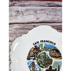 Vintage San Francisco Souvenir Plate Gold Trim Scalloped 5.5"