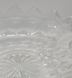 Fostoria American Cubist 3-Footed Clear Pressed Glass Bowl